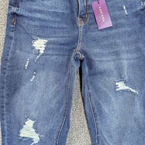 Lascana Blue Distressed Boyfriend Jeans for Women
